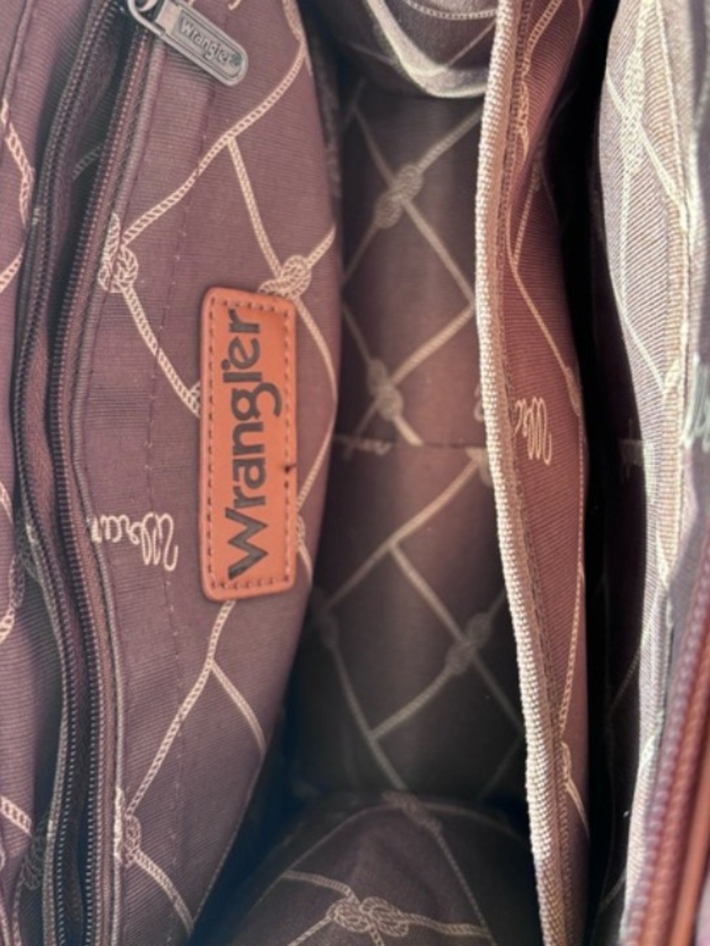 Wrangler Pink Patterned Crossbody Tote with Detachable Strap - Picture 2 of 2